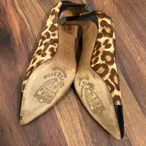 Brighton Yale Leopard calf skin and leather mules. - Picture 8 of 8